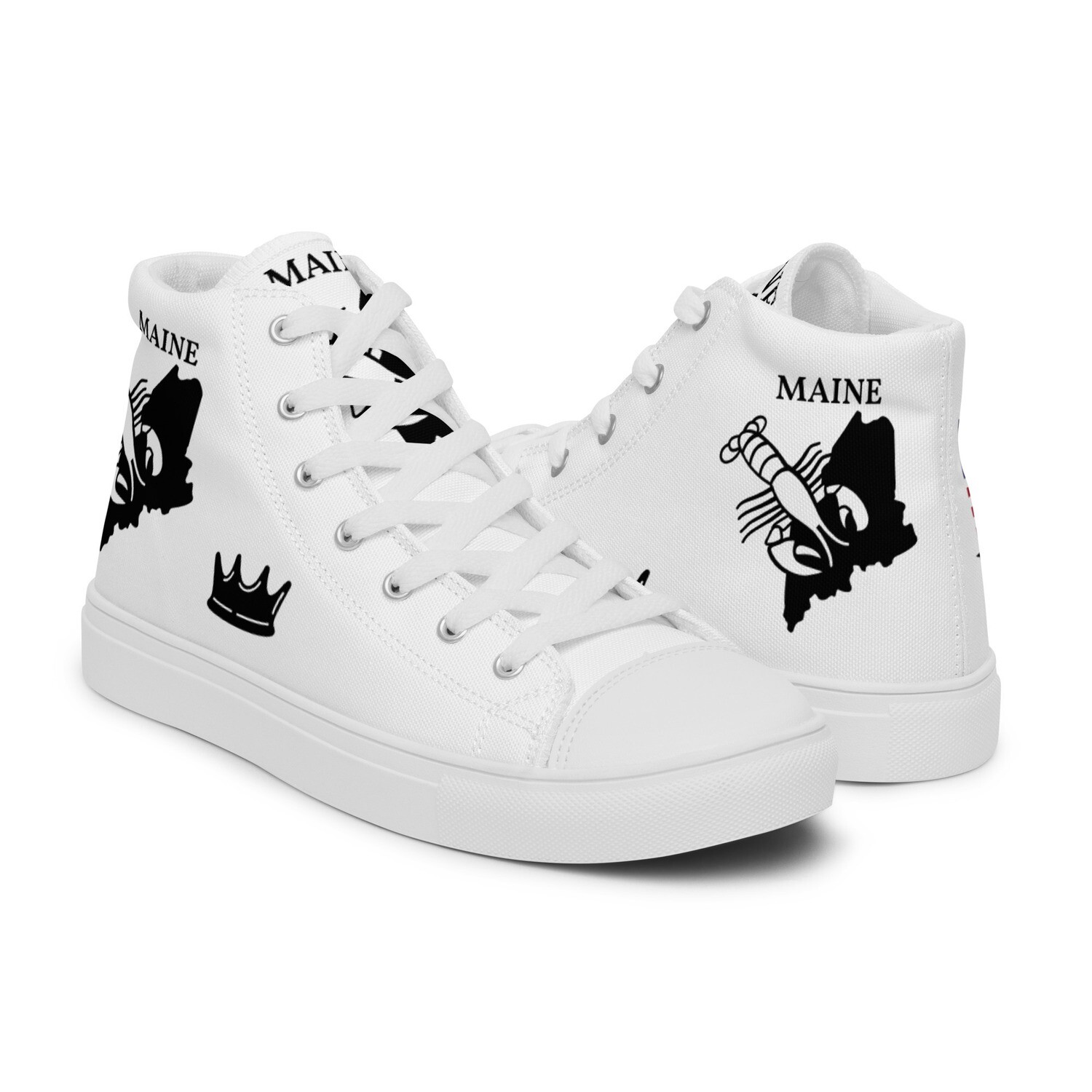 MAINE-Women’s high top canvas shoes, Size: 5