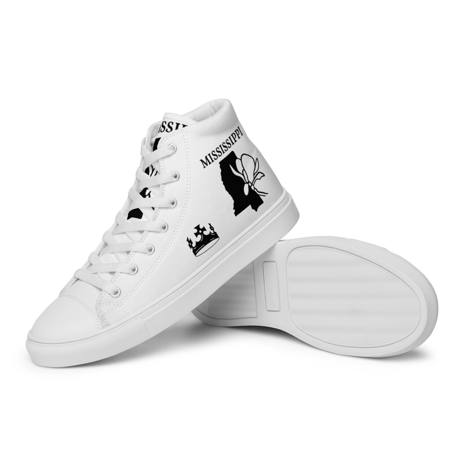 MISSISSIPPI-Men’s high top canvas shoes, Size: 5