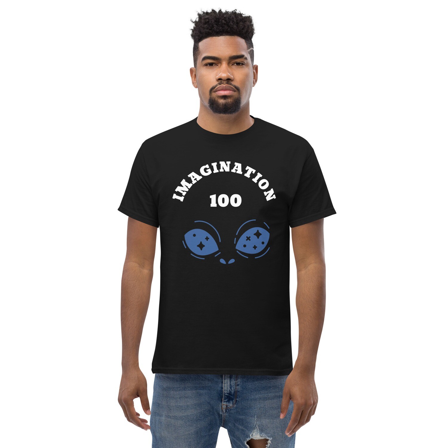 IMAGINATION-Men&#39;s classic tee, Color: Black, Size: S