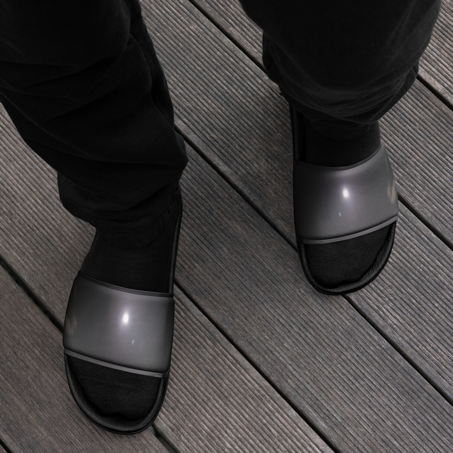 GUARDIAN-Men’s slides, Color: Black, Size: 6.5