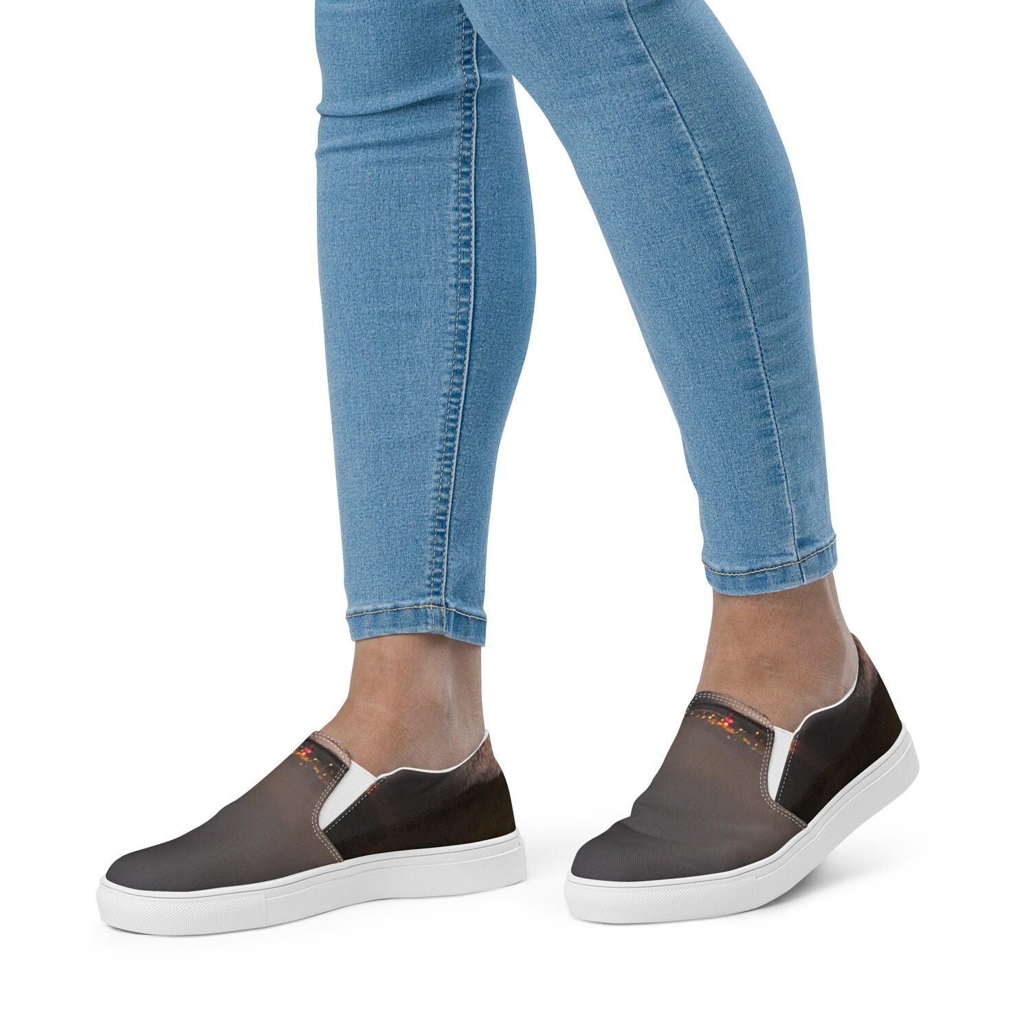 MIDNIGHT BLISS-Women’s slip-on canvas shoes, Size: 5