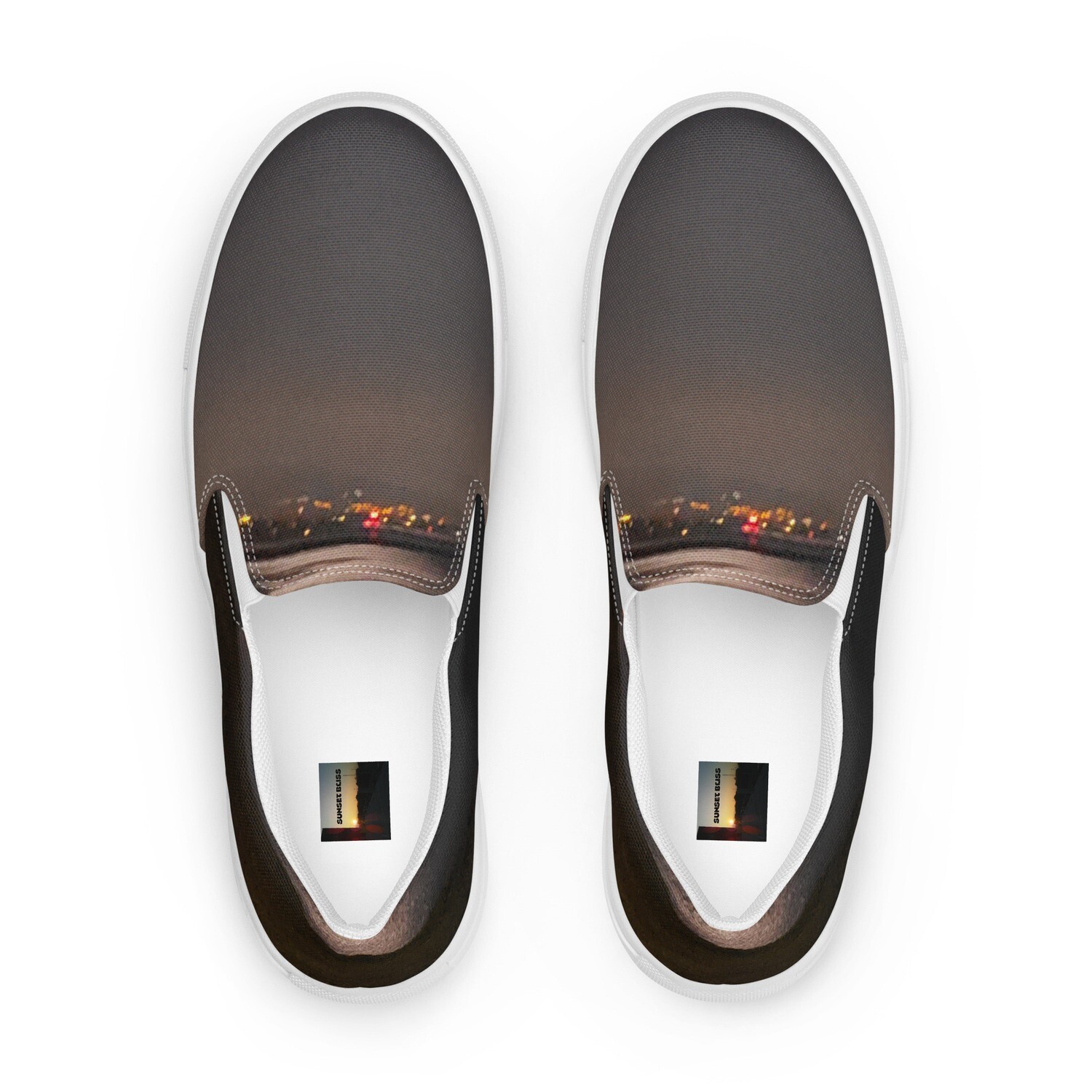 MIDNIGHT BLISS-Men’s slip-on canvas shoes, Size: 5