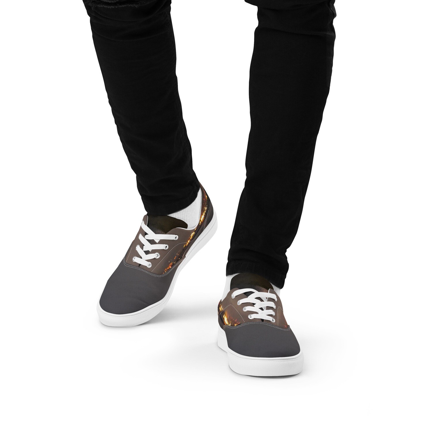 MIDNIGHT BLISS-Men’s lace-up canvas shoes, Size: 5