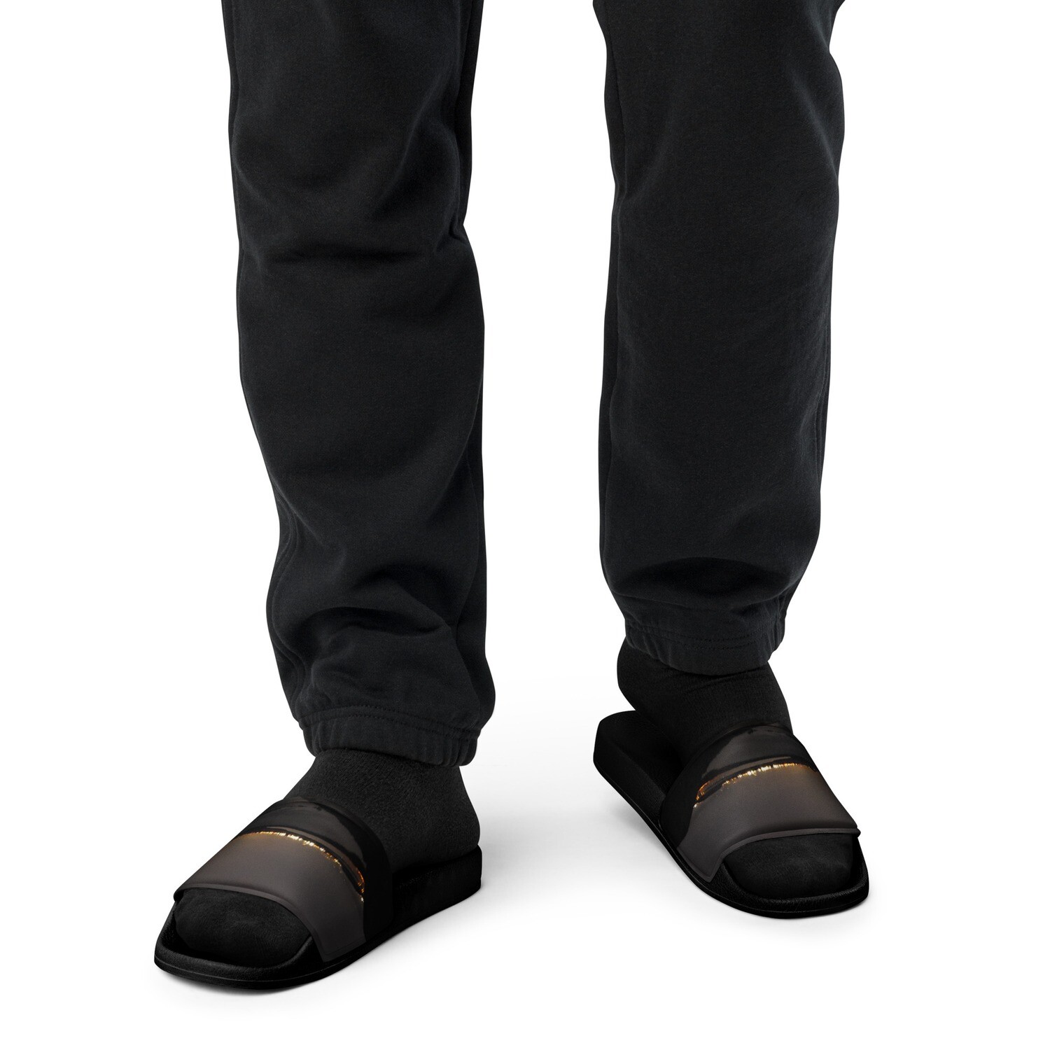 AURA-Men’s slides, Color: Black, Size: 6.5
