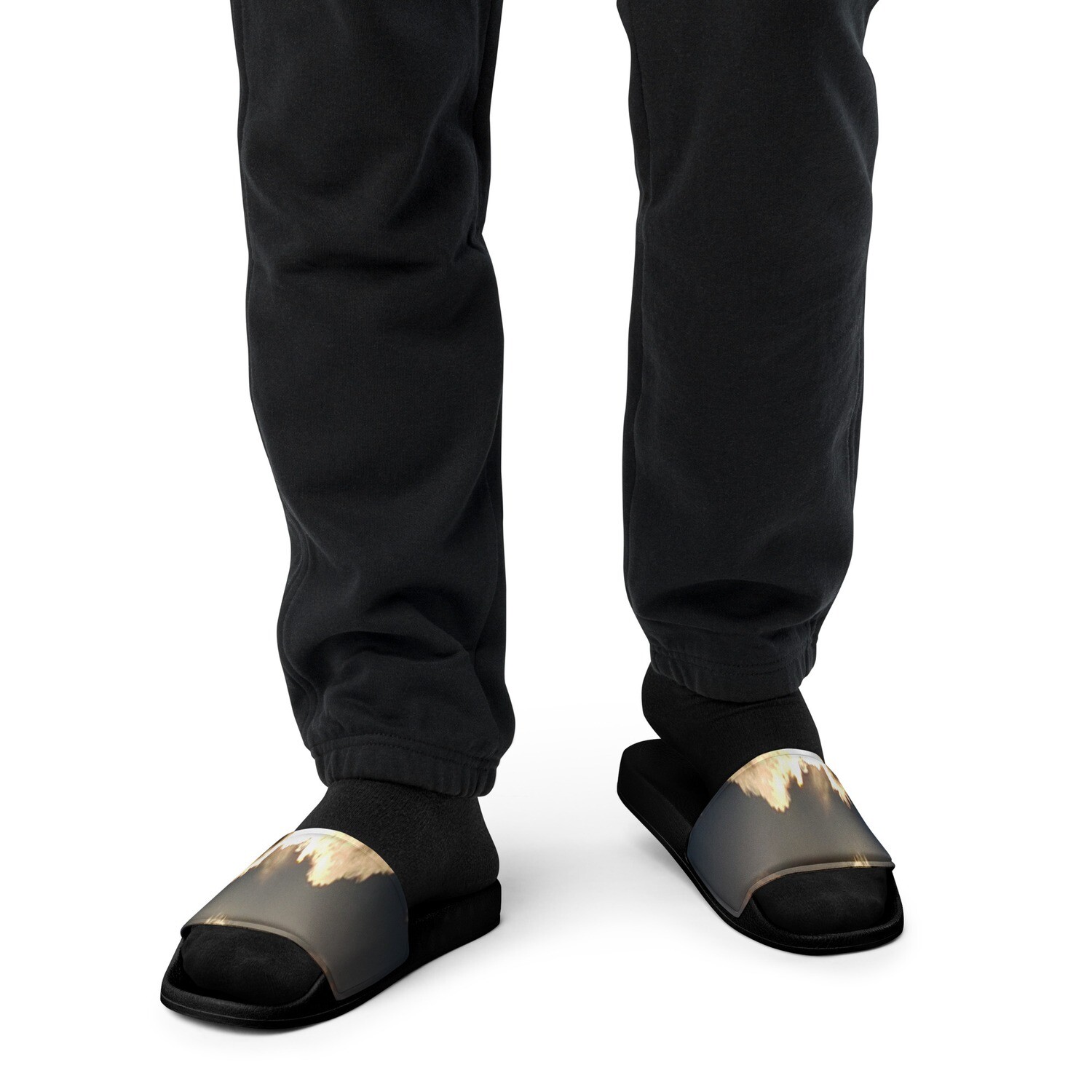 UPLIFT &amp; INSPIRE-Men’s slides, Color: Black, Size: 6.5