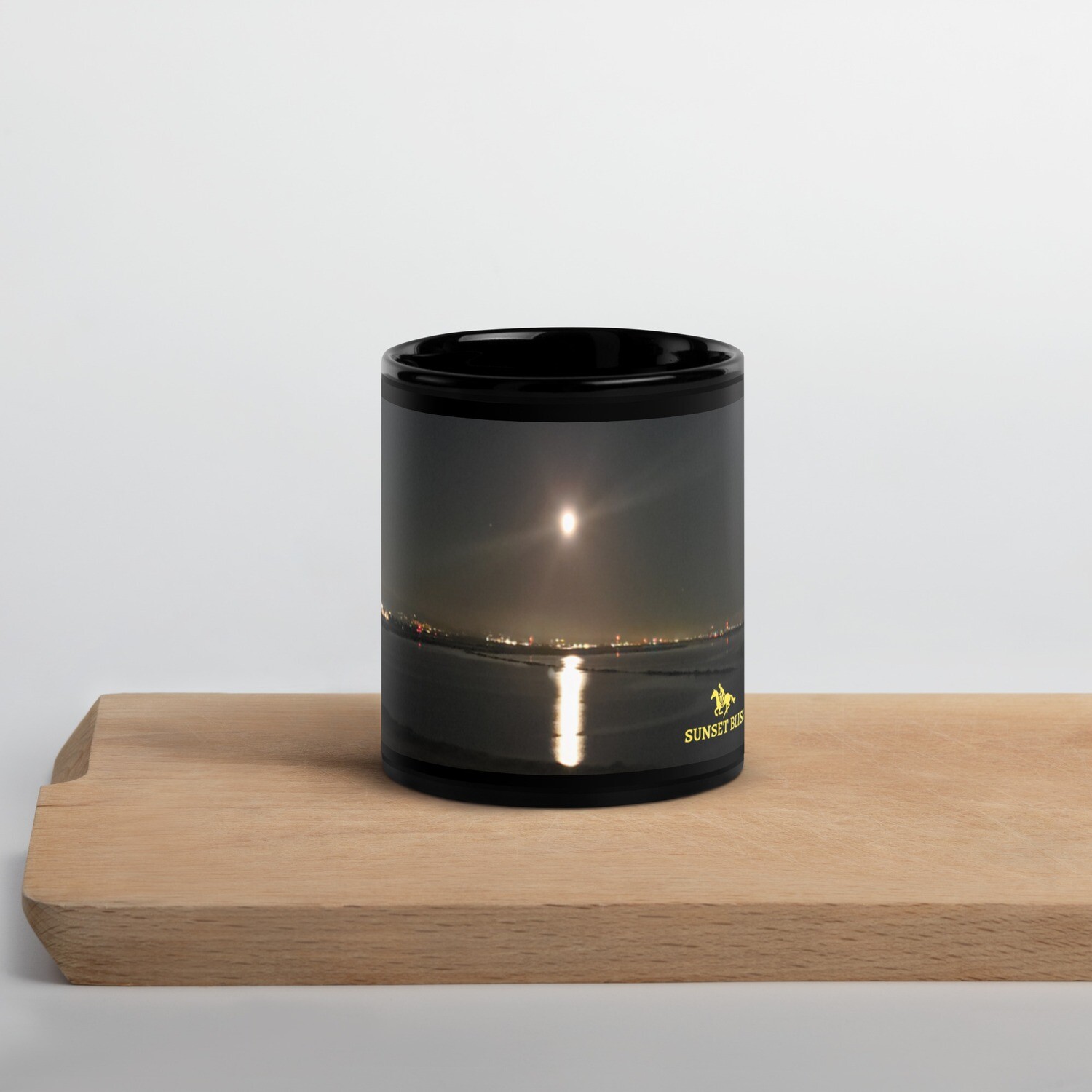 MOONLITE BLISS-Black Glossy Mug, Size: 11oz