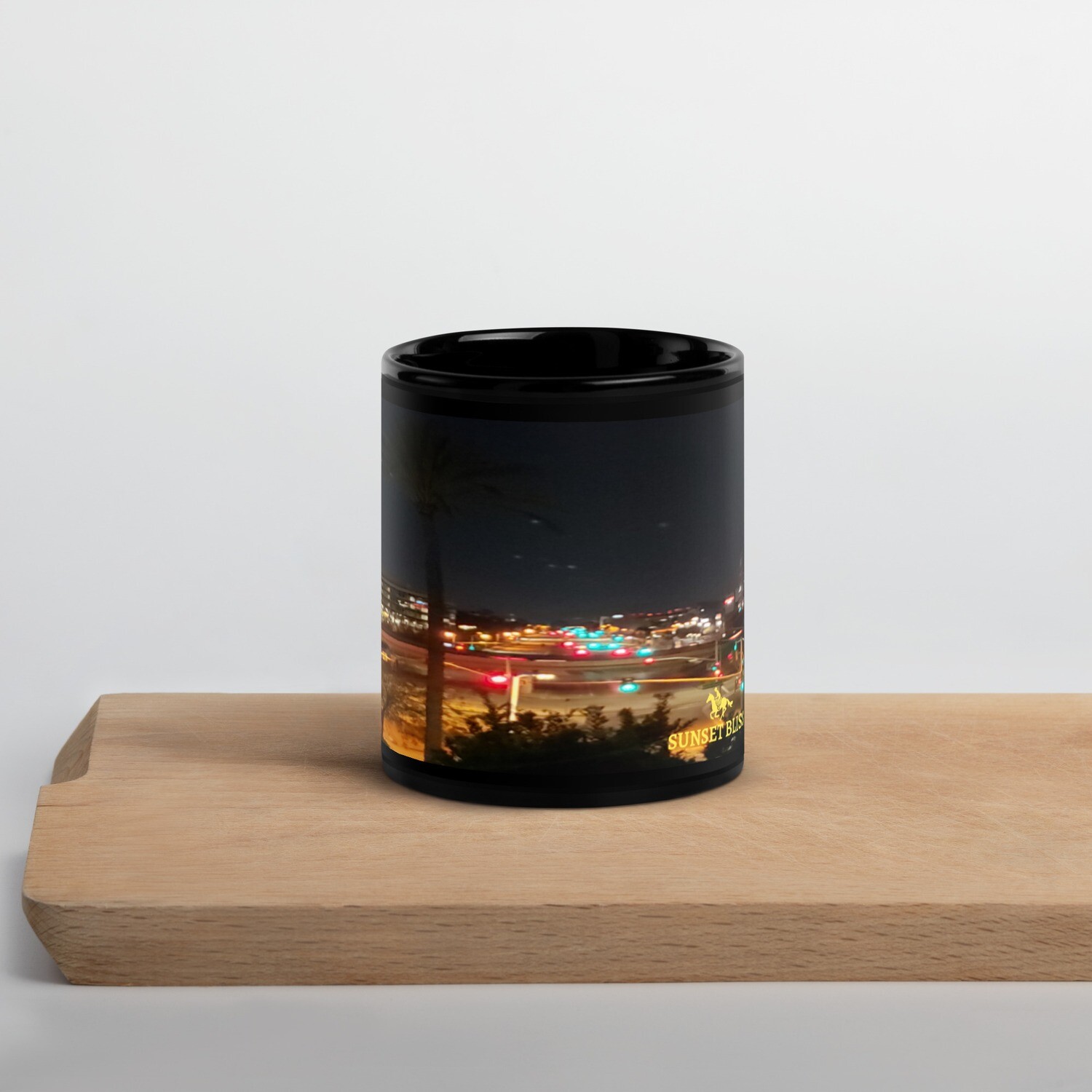 MIDNITE-BLVD-Black Glossy Mug, Size: 11oz