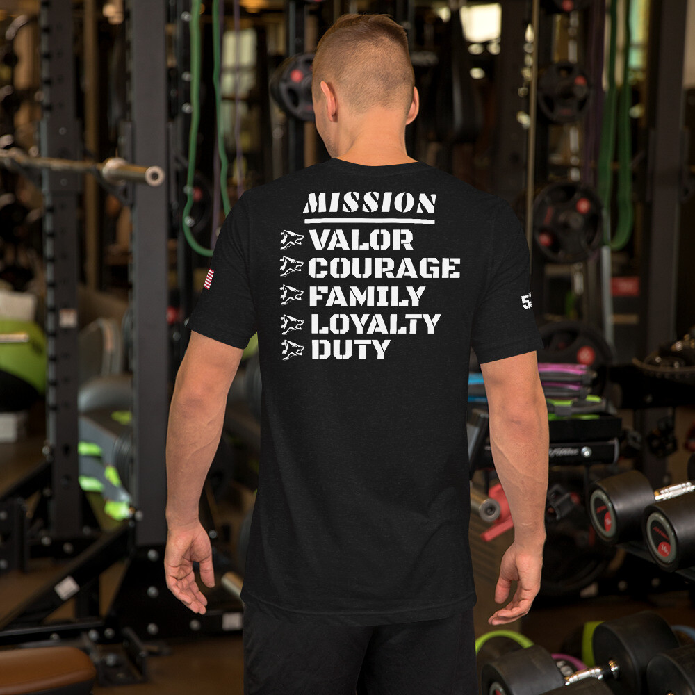 5TH-DV-SOLDIER/MISSION-Unisex t-shirt, Color: Black Heather, Size: S