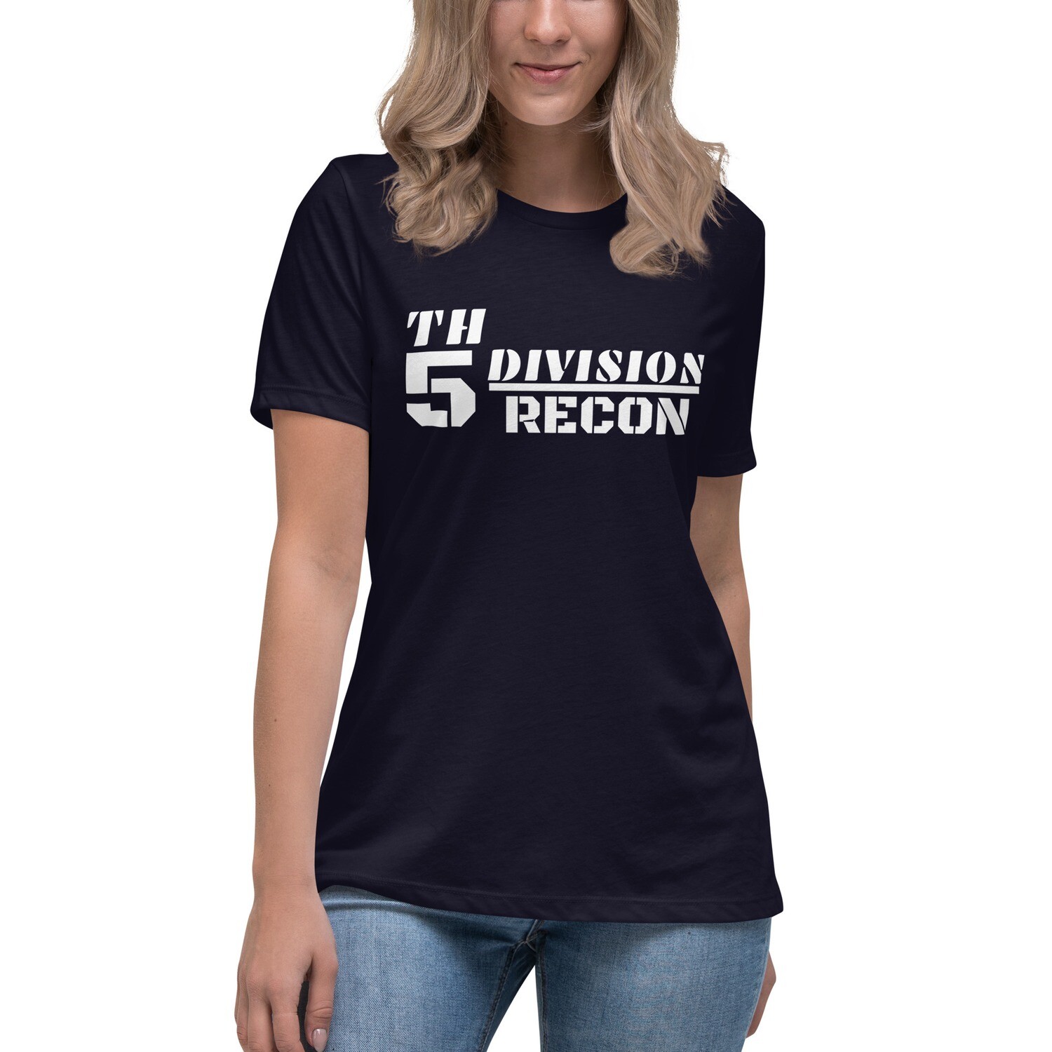 5TH-DV-RECON-Women&#39;s Relaxed T-Shirt, Color: Navy, Size: S