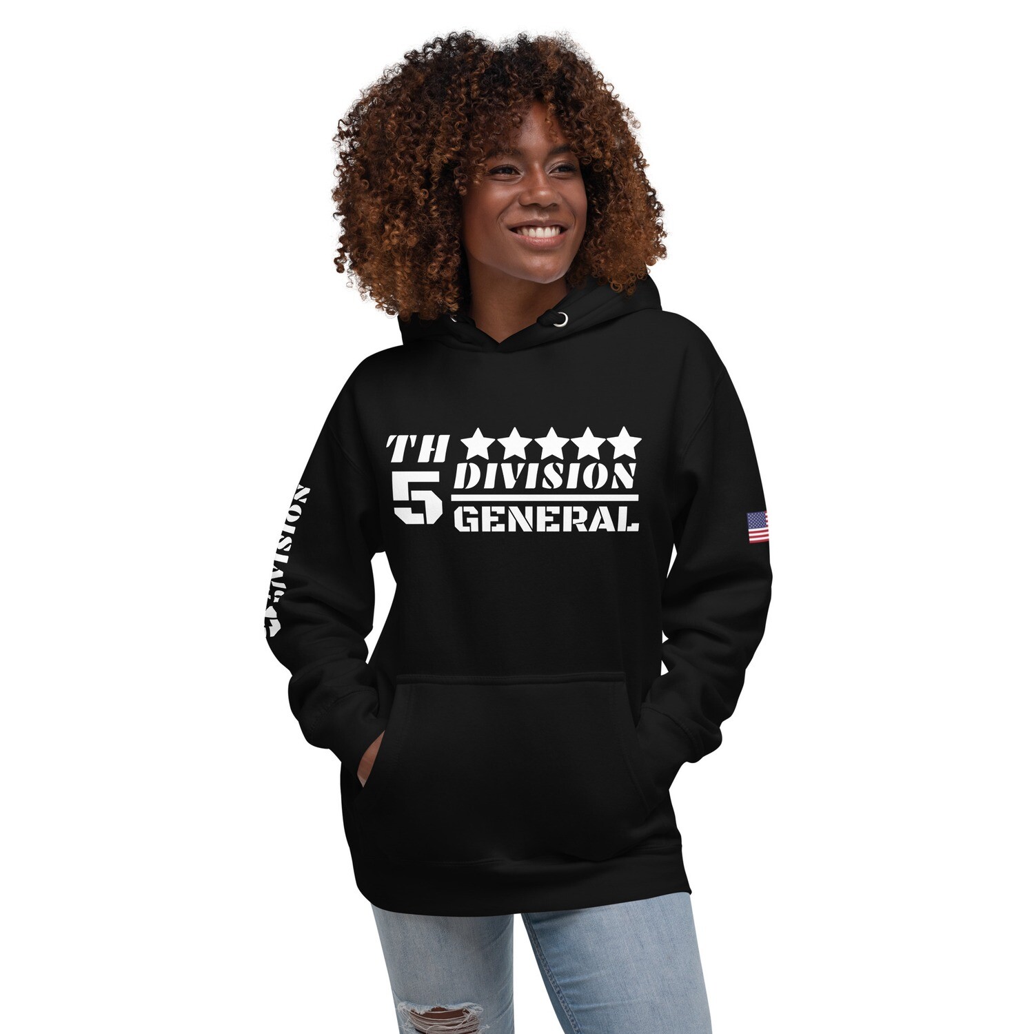 5TH-DV-GENERAL-Unisex Hoodie, Color: Black, Size: S