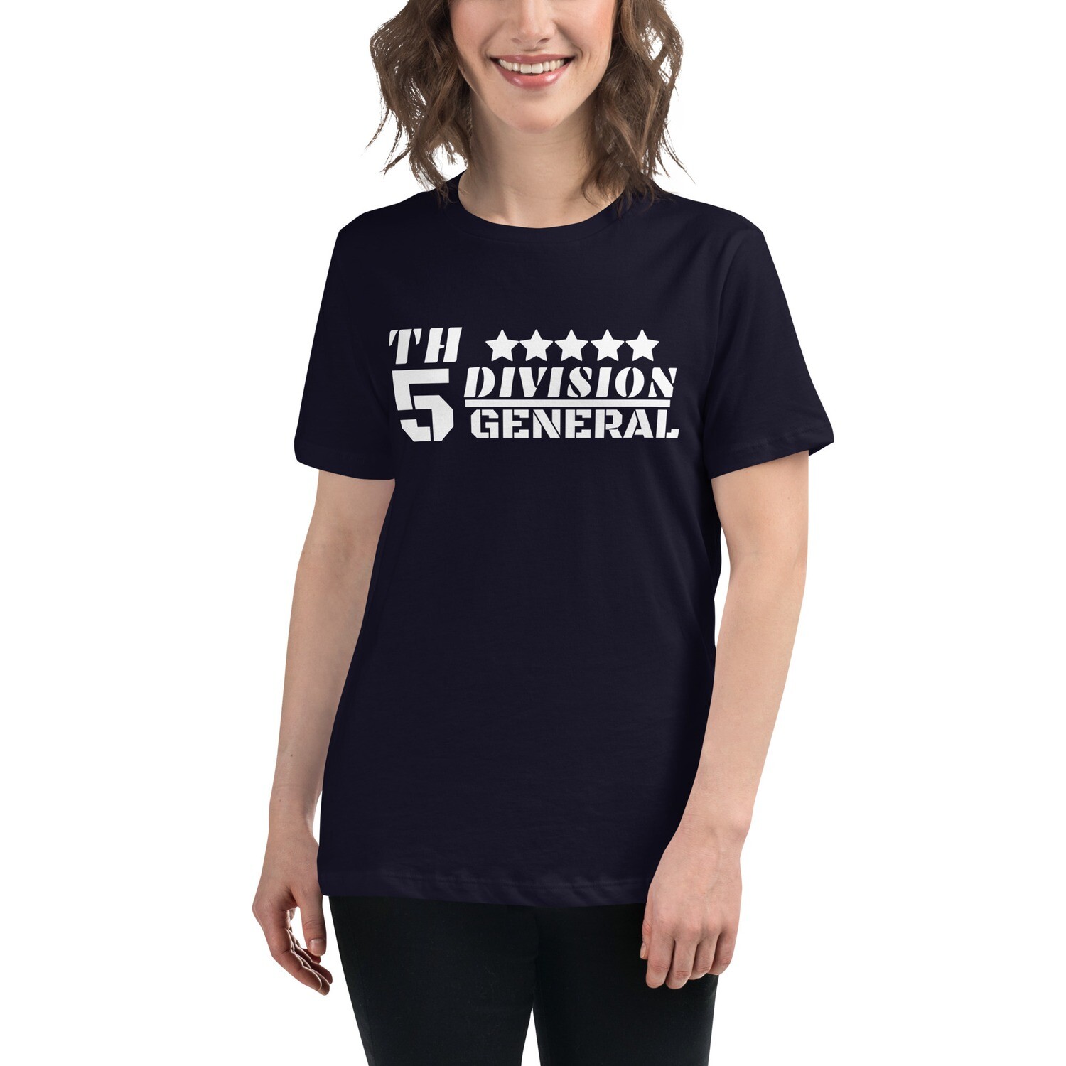 5TH-DV-GENERAL-Women&#39;s Relaxed T-Shirt, Color: Navy, Size: S