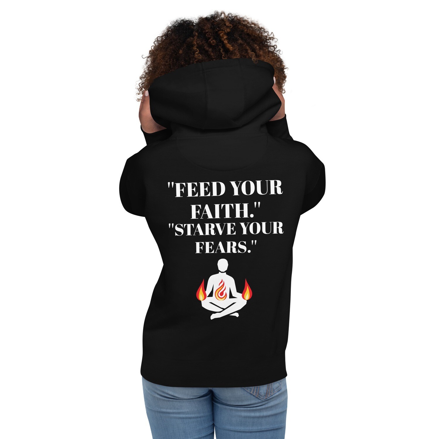WRAPPED IN FIRE-Unisex Hoodie, Color: Black, Size: S