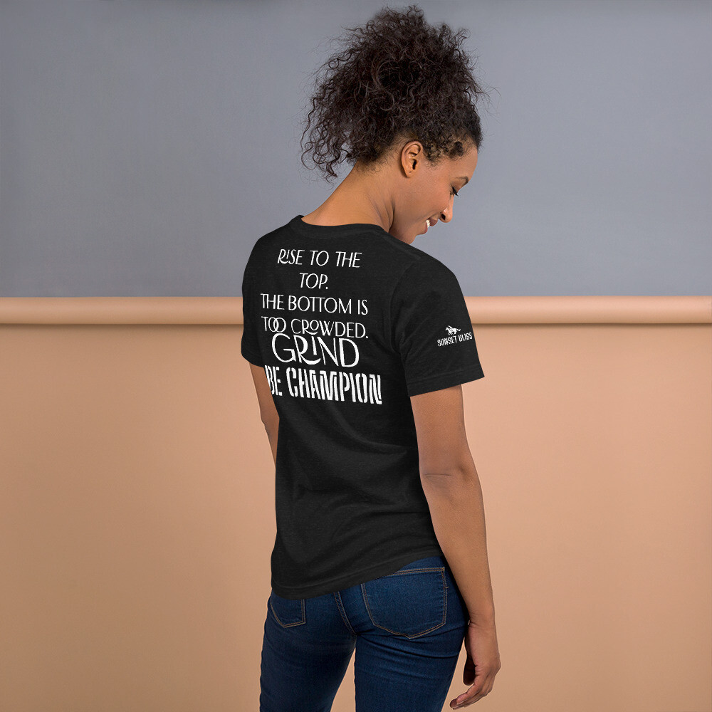 BE CHAMPION-GRIND-Unisex t-shirt, Color: Black Heather, Size: S