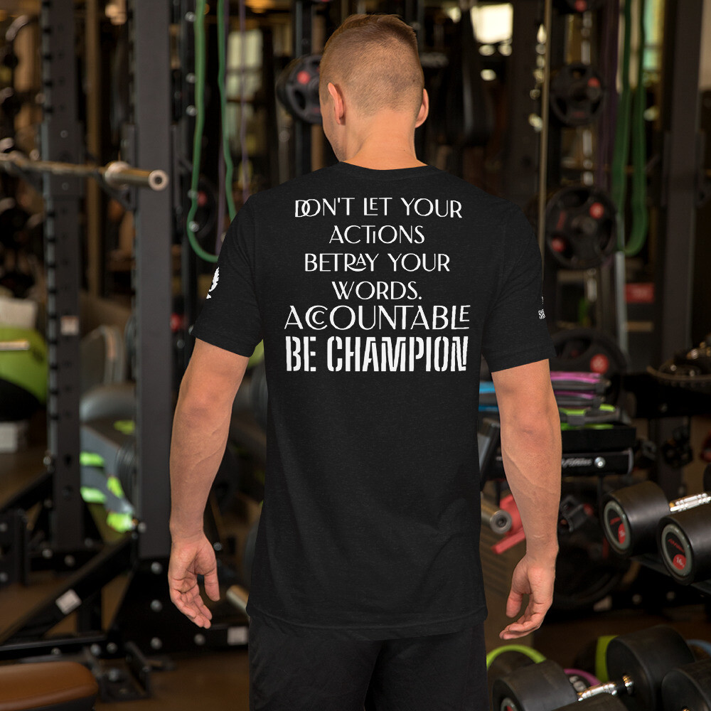 BE CHAMPION-ACCOUNTABLE-Unisex t-shirt, Color: Black Heather, Size: S
