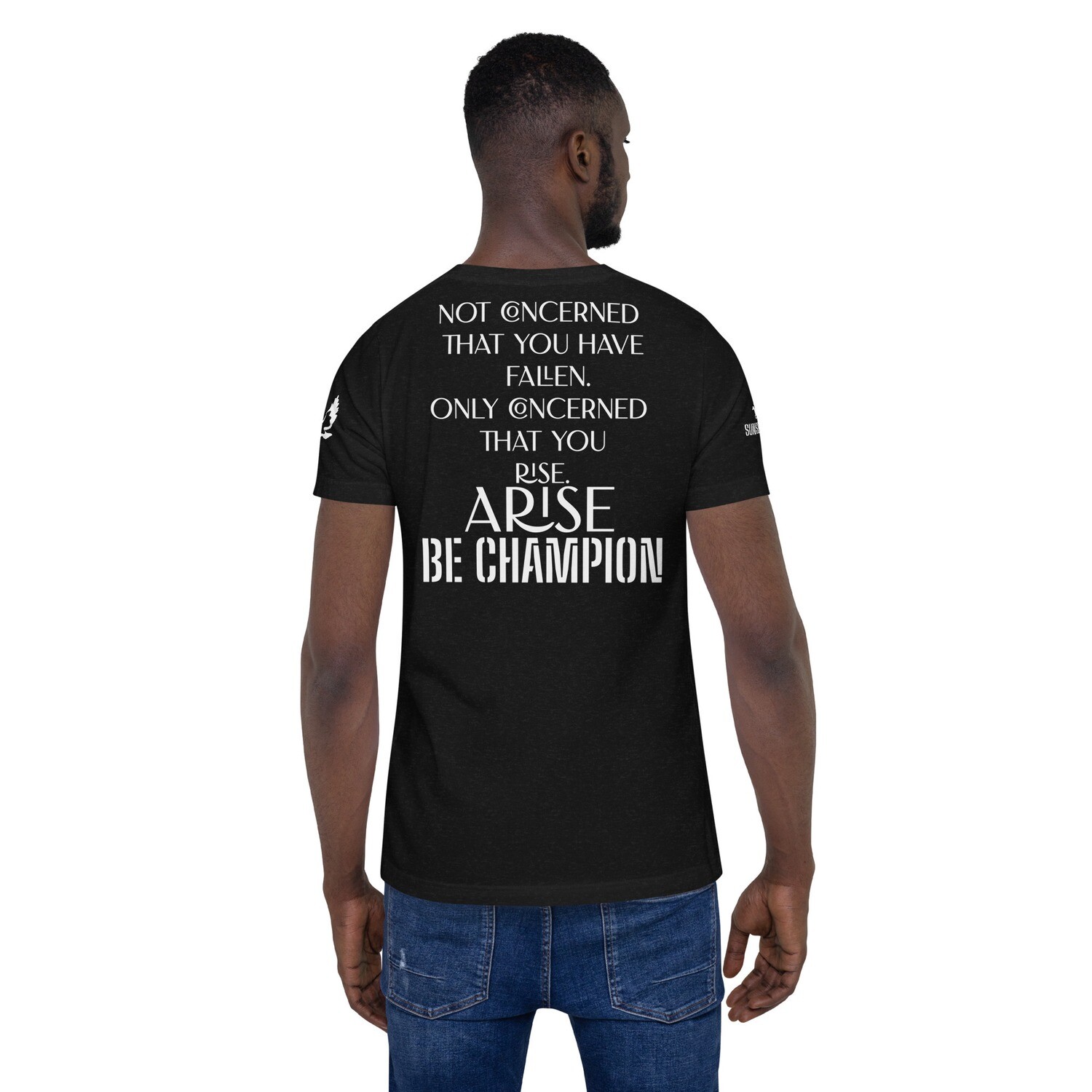 BE CHAMPION-ARISE-Unisex t-shirt, Color: Black Heather, Size: S