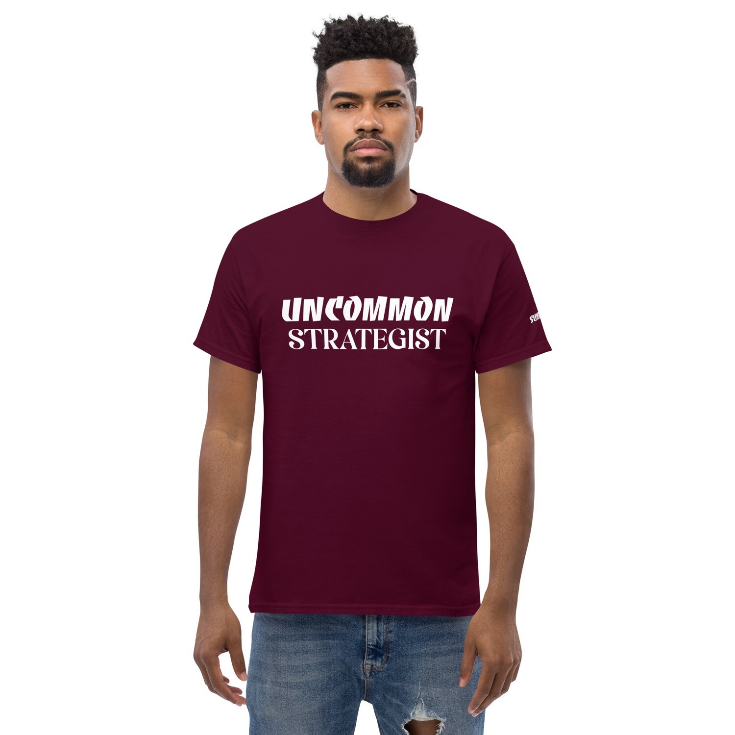 STRATEGIST-Men&#39;s classic tee, Color: Maroon, Size: S