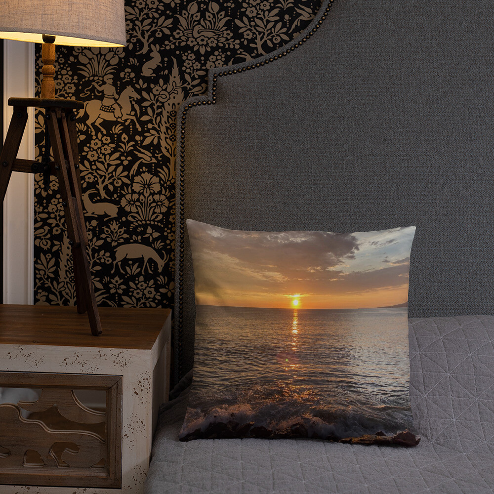 OCEAN VIEW-Basic Pillow, Size: 18×18