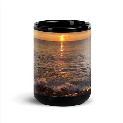 OCEAN VIEW-Black Glossy Mug
