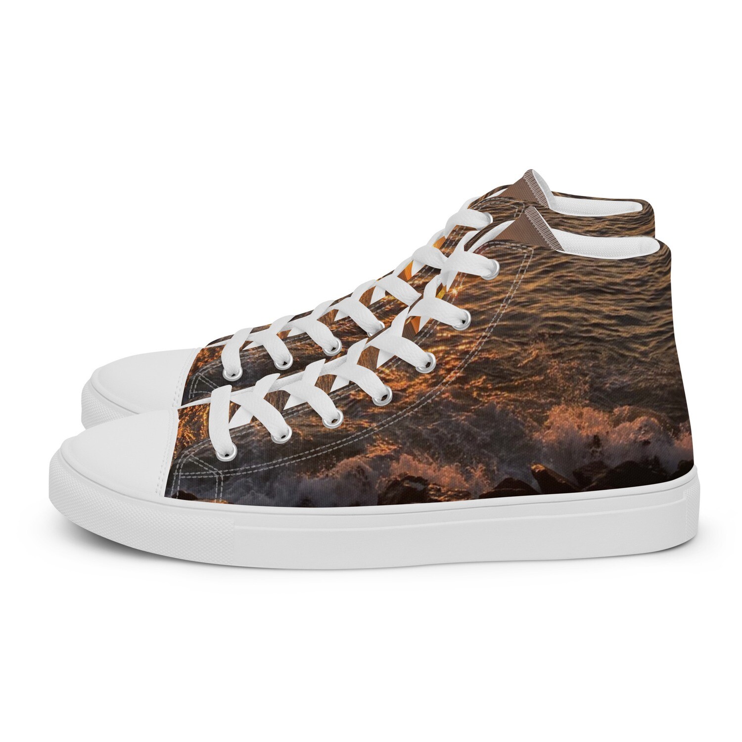 OCEAN VIEW-Men’s high top canvas shoes, Size: 5