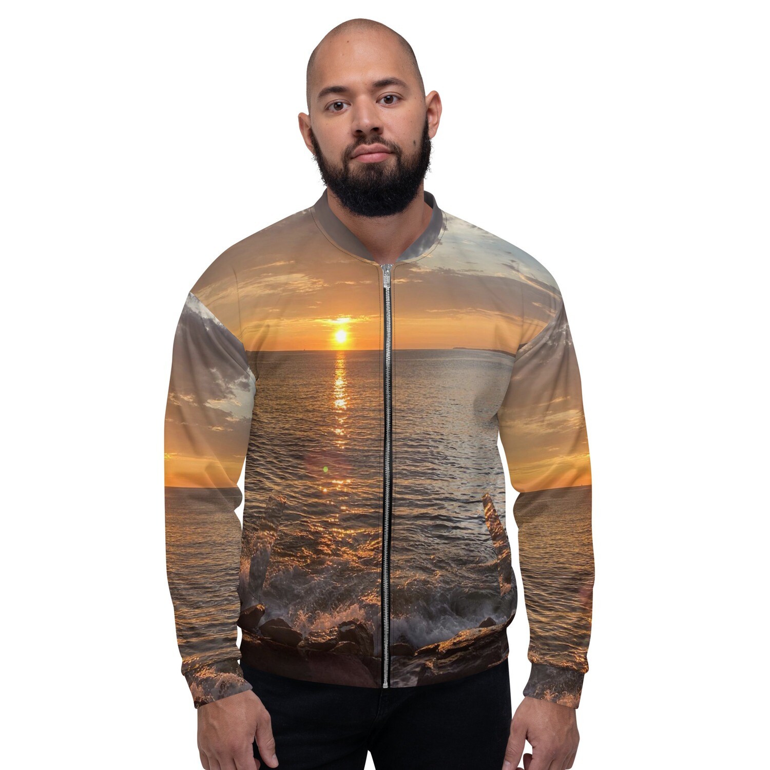 OCEAN VIEW-Unisex Bomber Jacket, Size: XS