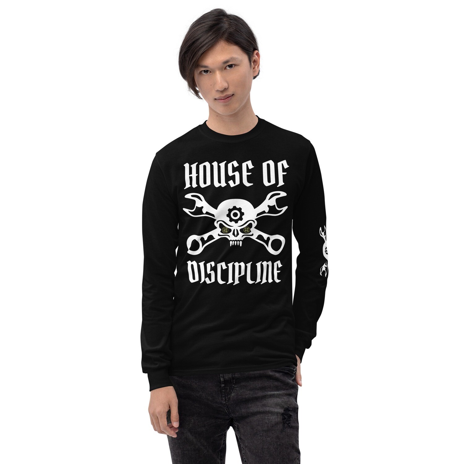 HOUSE OF DISCIPLINE- STRIVE-Men’s Long Sleeve Shirt, Color: Black, Size: S