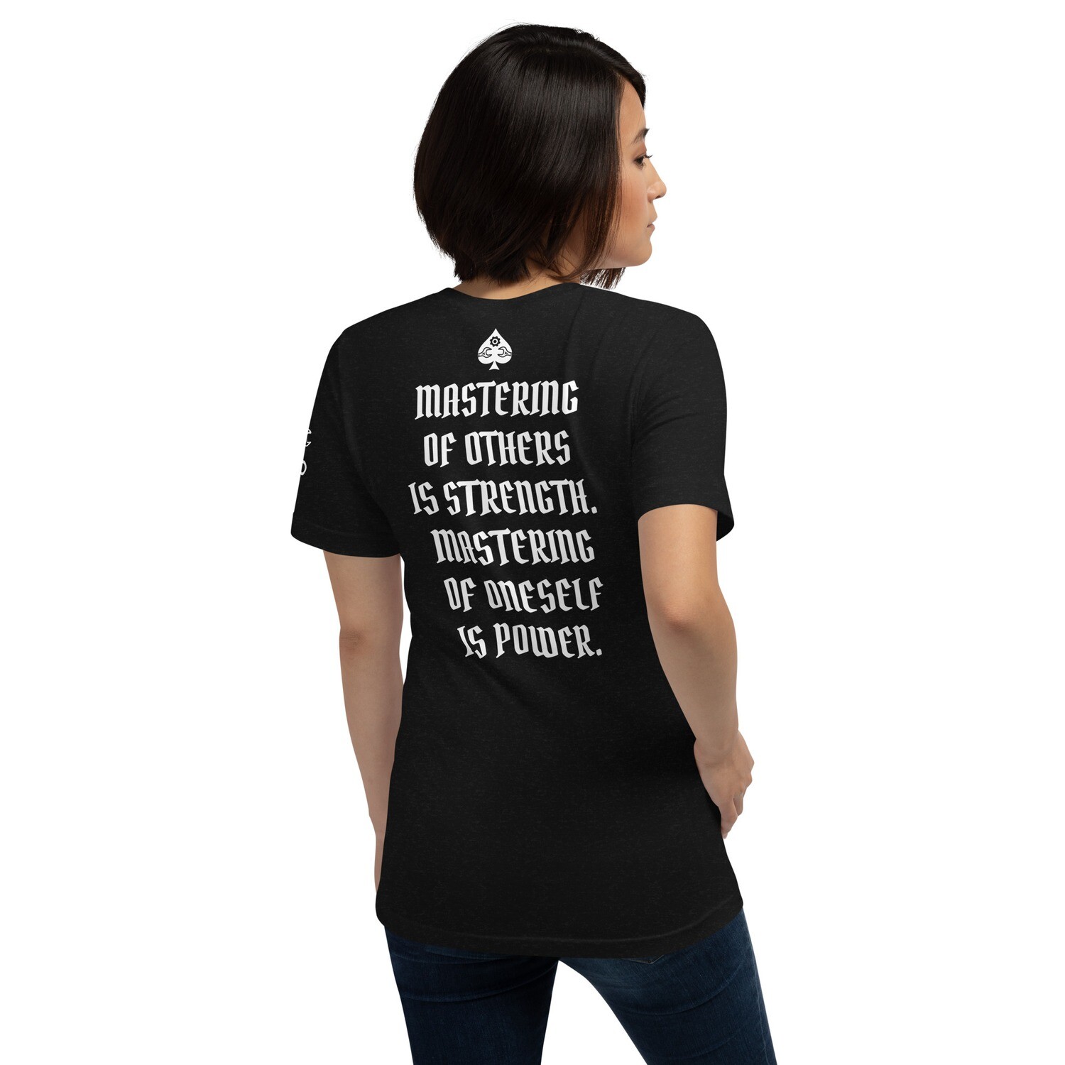 HOUSE OF DISCIPLINE- MASTER-Unisex t-shirt, Color: Black Heather, Size: S