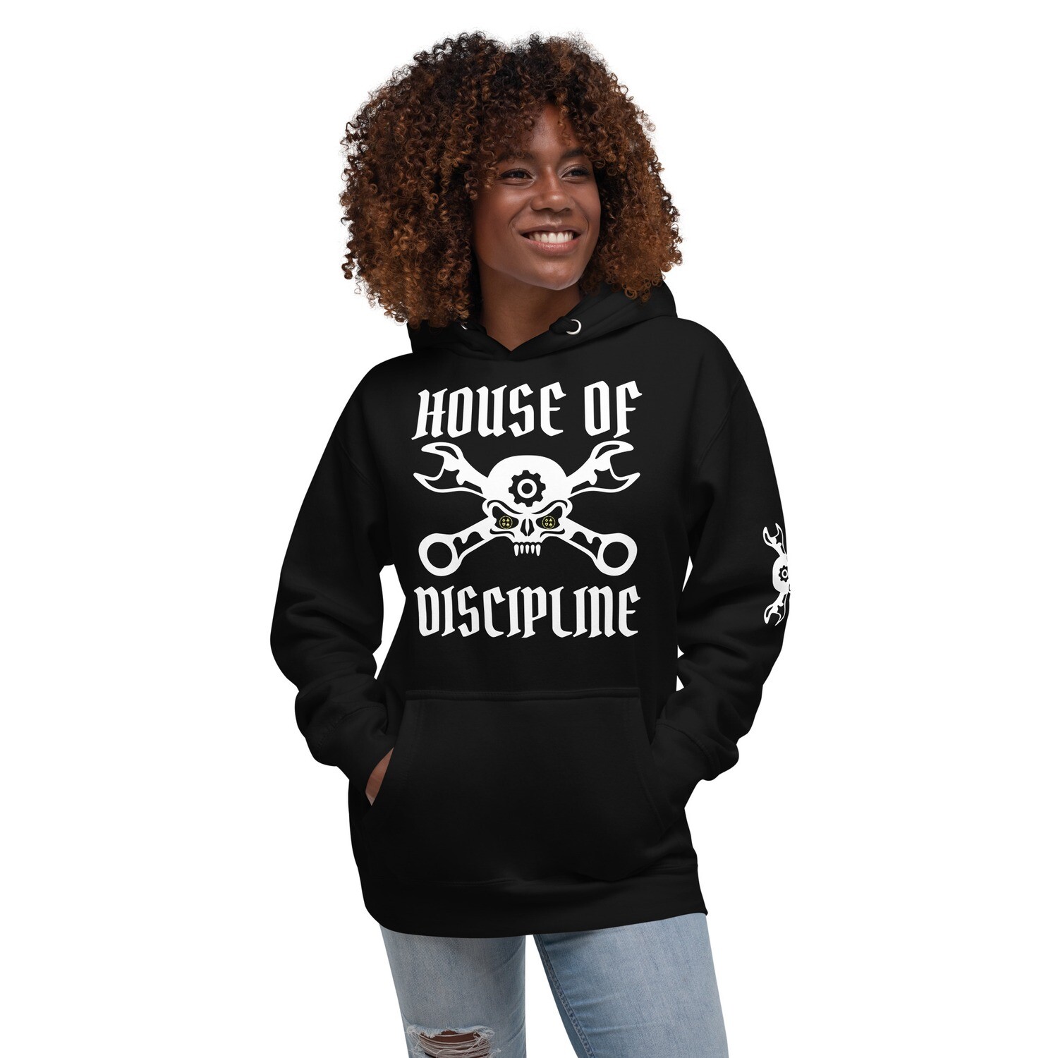 HOUSE OF DISCIPLINE- MASTER-Unisex Hoodie, Color: Black, Size: S