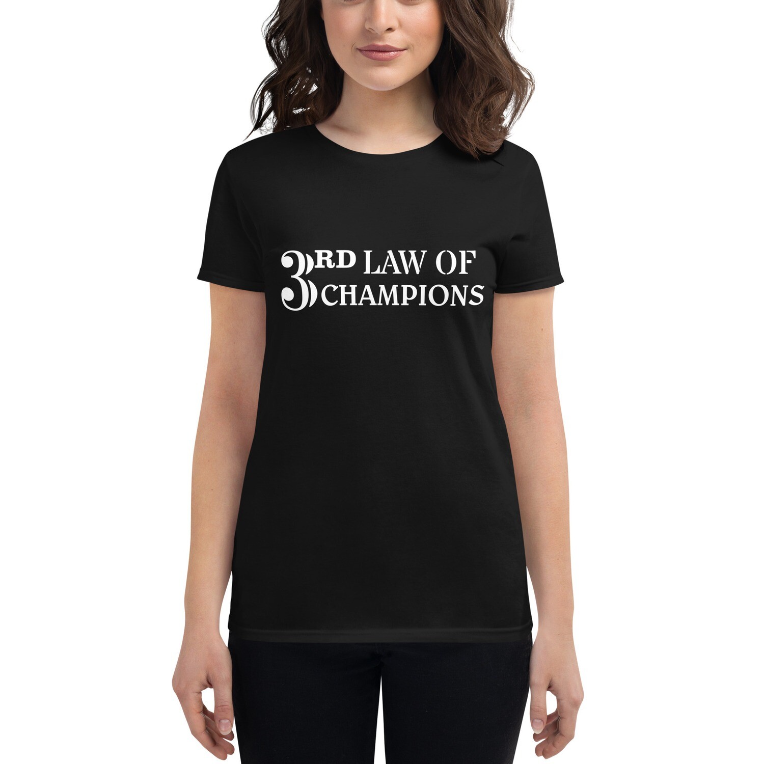 3RD LAW CHAMPIONS-Women&#39;s short sleeve t-shirt, Color: Black, Size: S