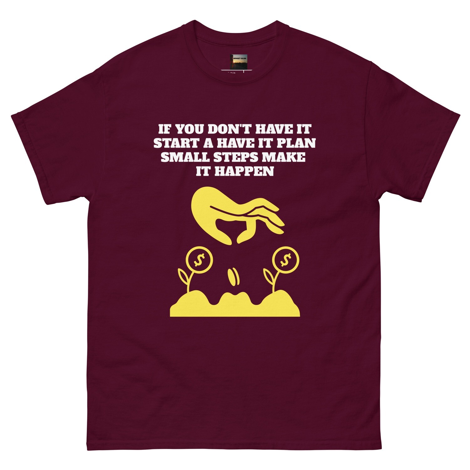 HAVE IT PLAN-Men&#39;s classic tee, Color: Maroon, Size: S