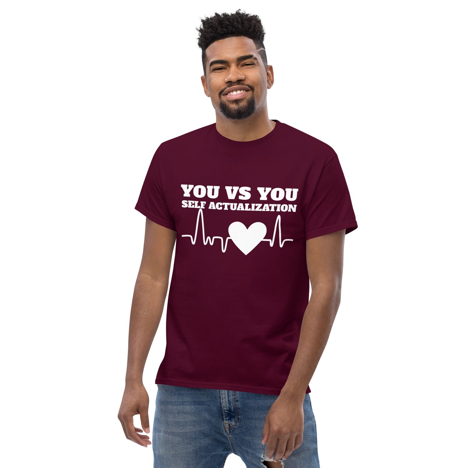 YOU VS YOU-Men&#39;s classic tee, Color: Maroon, Size: S
