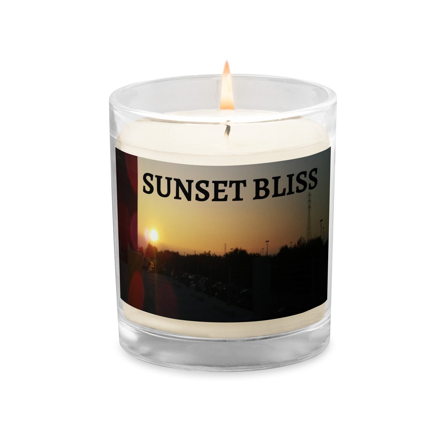 SUNSET BLISS-Glass jar soy wax candle