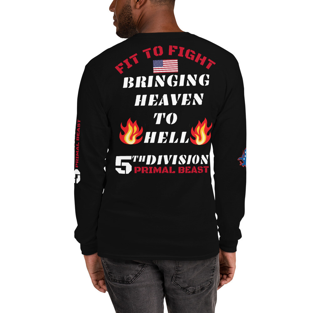 5TH-DV-PRIMAL BEAST-Men’s Long Sleeve Shirt, Color: Black, Size: S