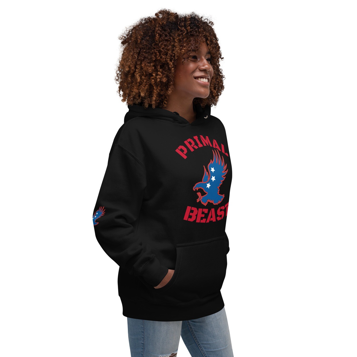 5TH-DV-PRIMAL BEAST-Unisex Hoodie, Color: Black, Size: S