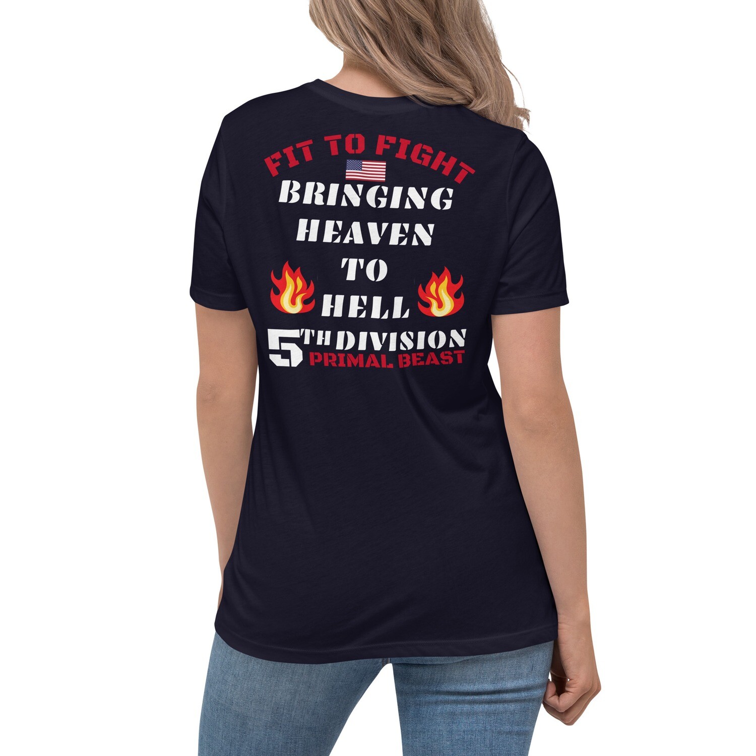 5TH-DV-PRIMAL BEAST-Women&#39;s Relaxed T-Shirt, Color: Navy, Size: S