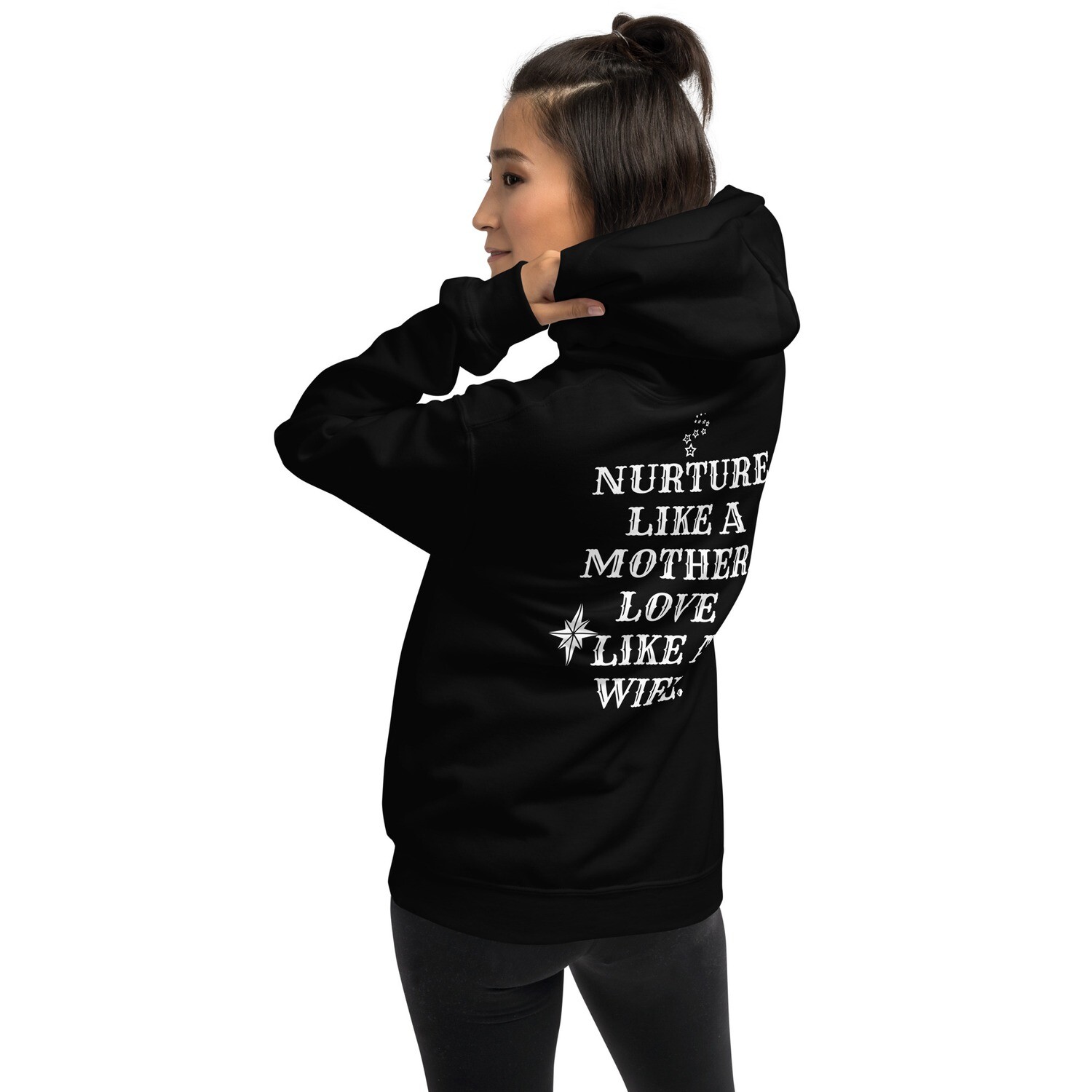 FAMILY VALUES-WIFE-Unisex Hoodie, Color: Black, Size: S