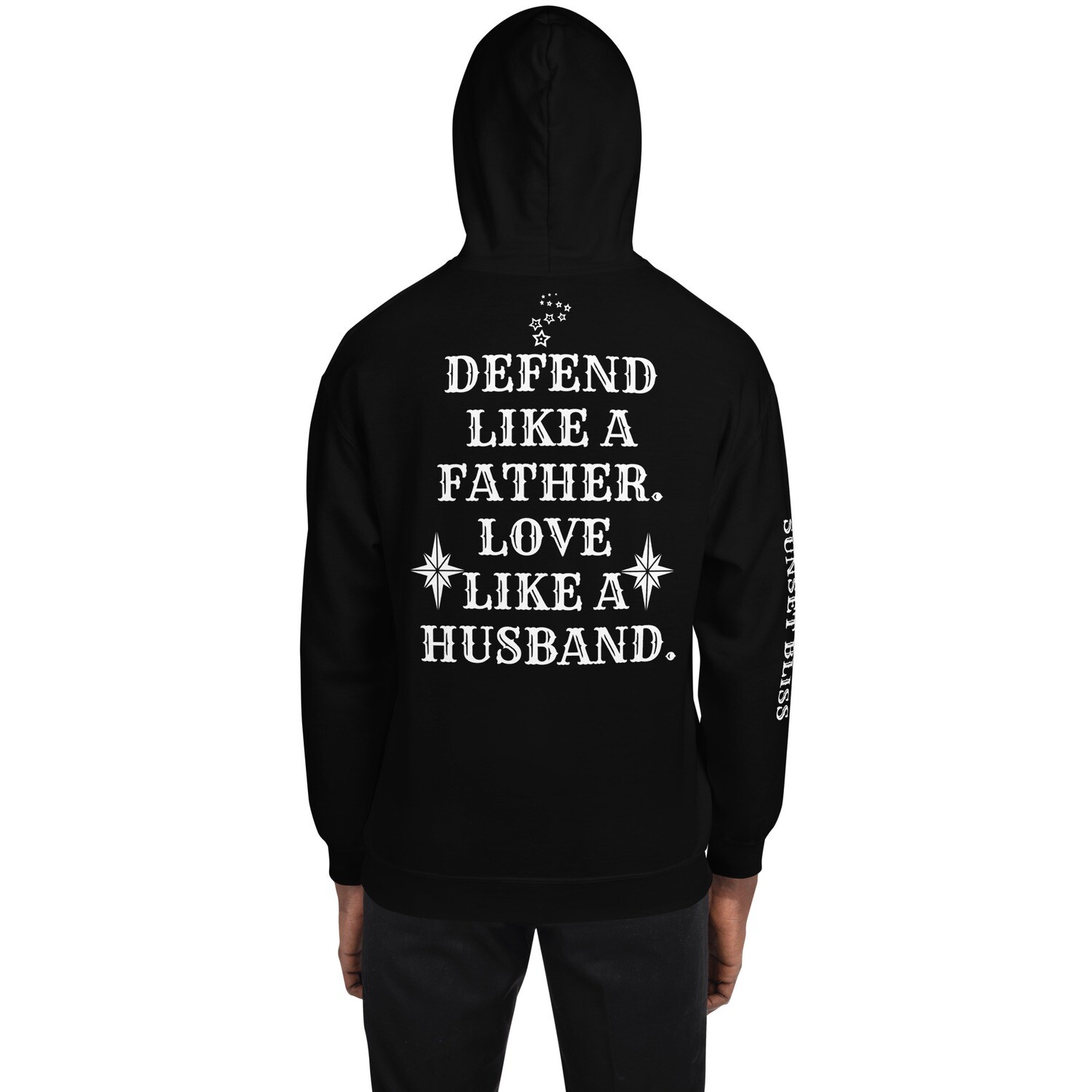 FAMILY VALUES-HUSBAND-Unisex Hoodie, Color: Black, Size: S