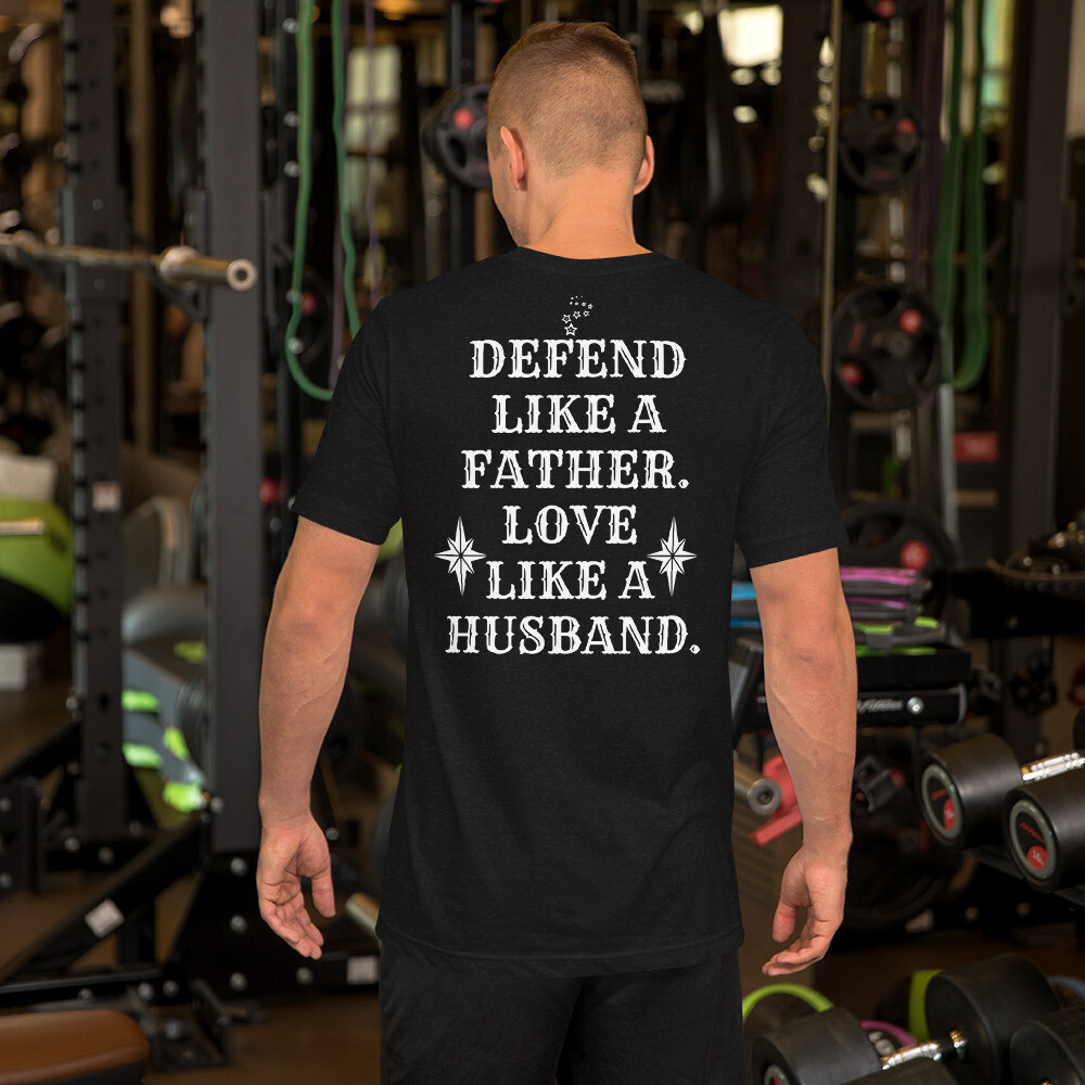 FAMILY VALUES-HUSBAND-Unisex t-shirt, Color: Black Heather, Size: S