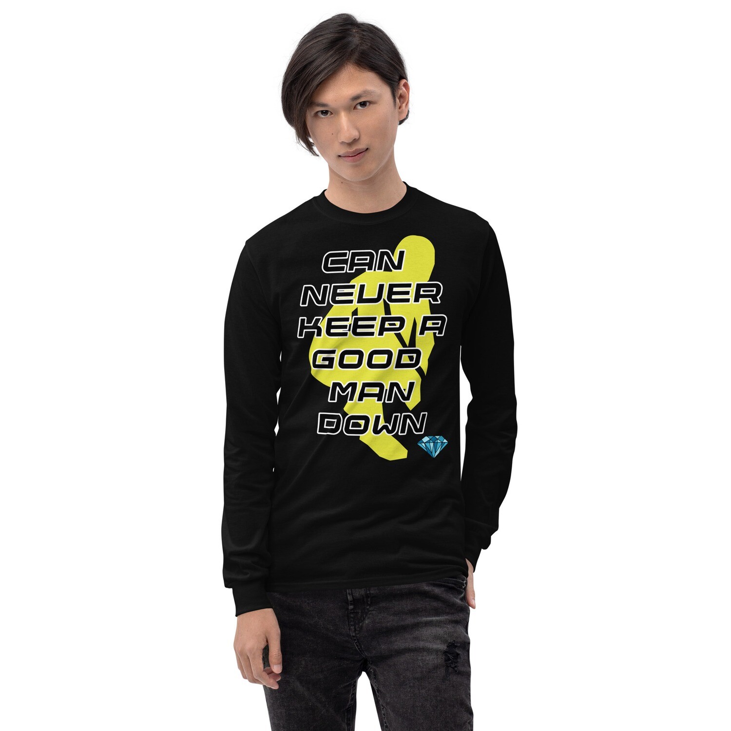 STILL I RISE-Men’s Long Sleeve Shirt, Color: Black, Size: S