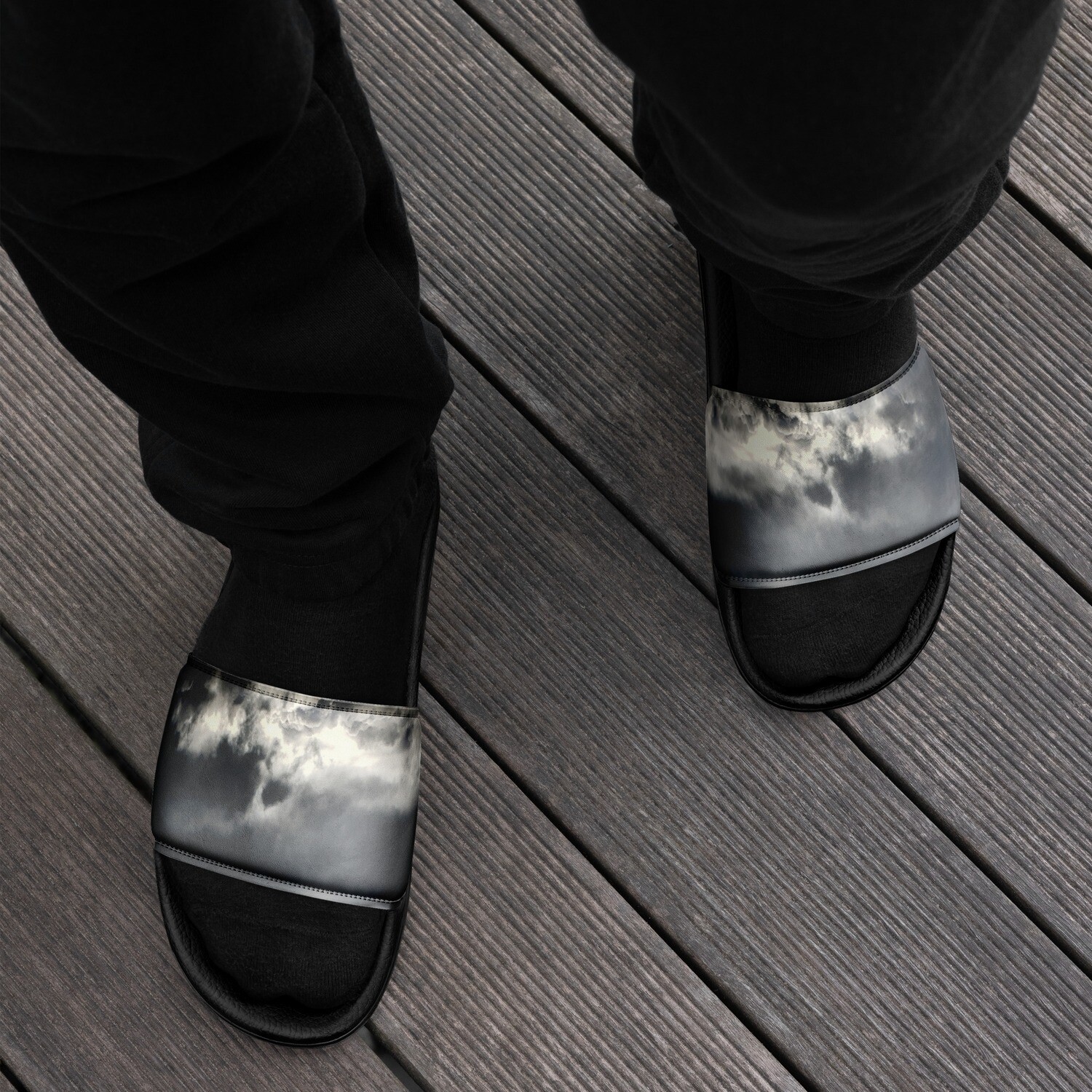 CLOUD9-Men’s slides, Color: Black, Size: 6.5