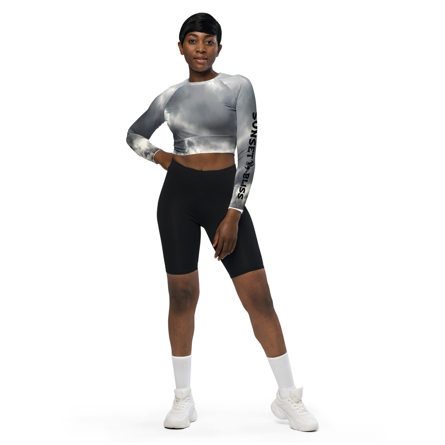 CLOUD9-Recycled long-sleeve crop top, Size: 2XS