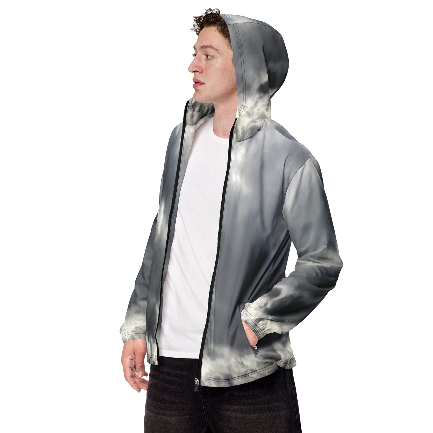 CLOUD9-Men’s windbreaker, Color: Black, Size: XS