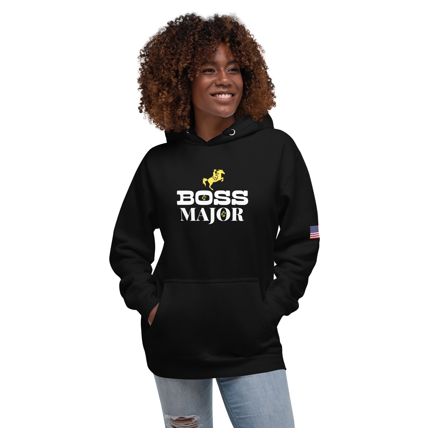 BOSS MAJOR-Unisex Hoodie, Color: Black, Size: S