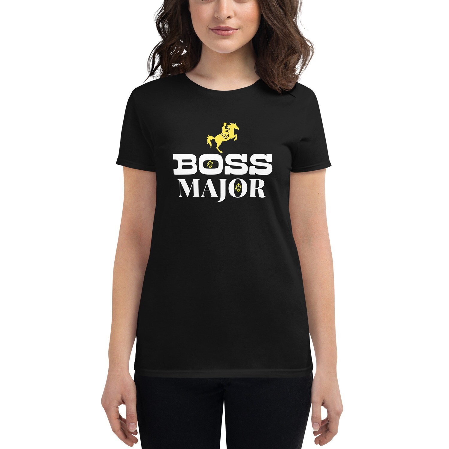 BOSS MAJOR-Women&#39;s short sleeve t-shirt, Color: Black, Size: S