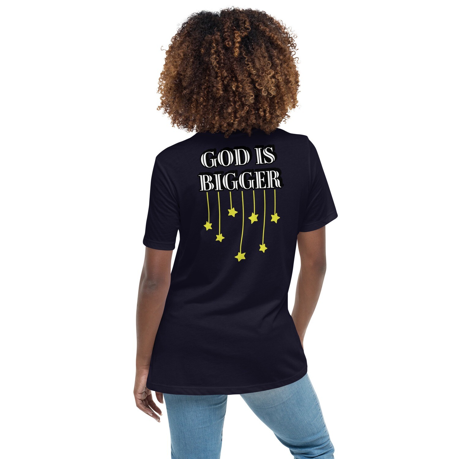 GOD IS-Women&#39;s Relaxed T-Shirt, Color: Navy, Size: S