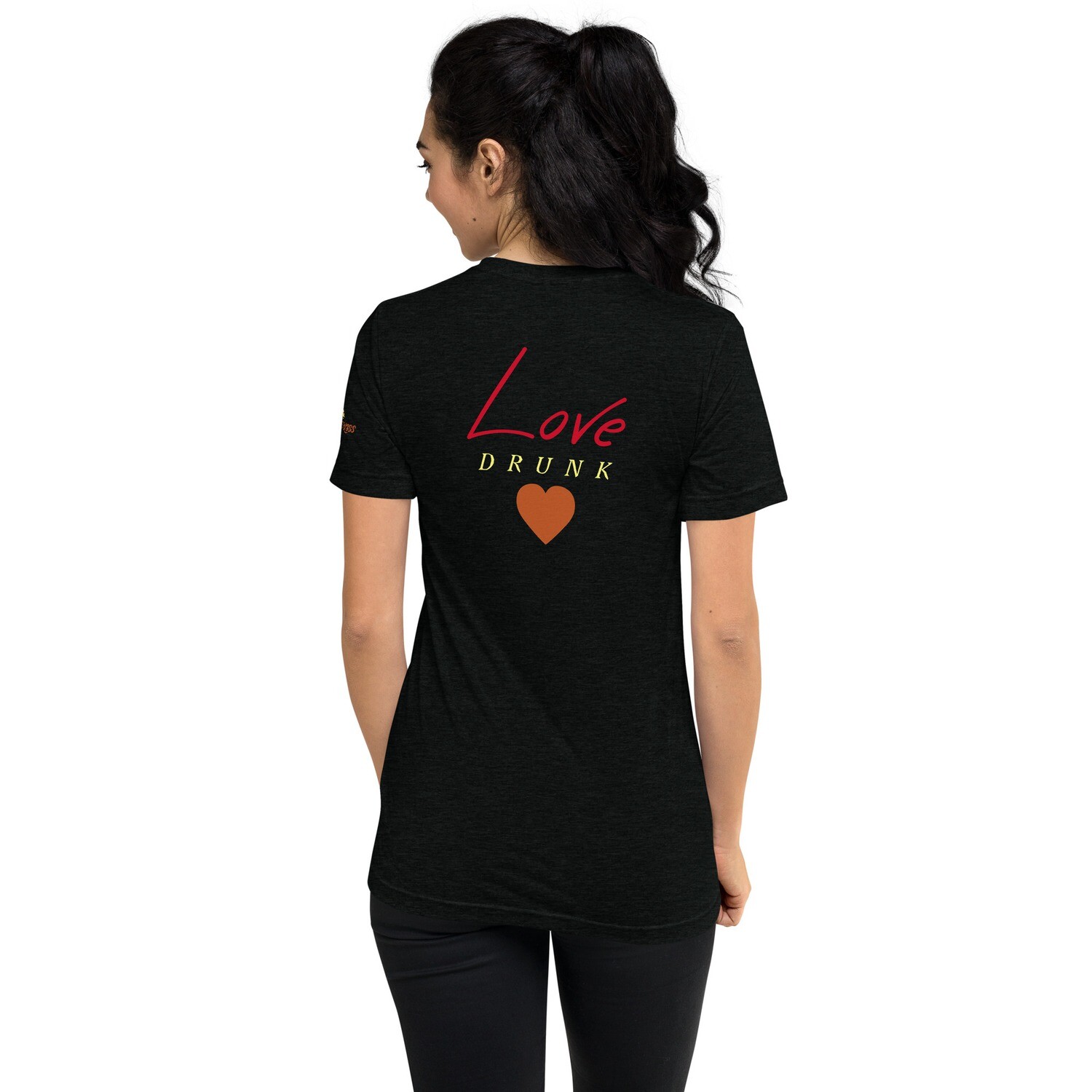 LOVE FLAME-Short sleeve t-shirt, Color: Solid Black Triblend, Size: XS