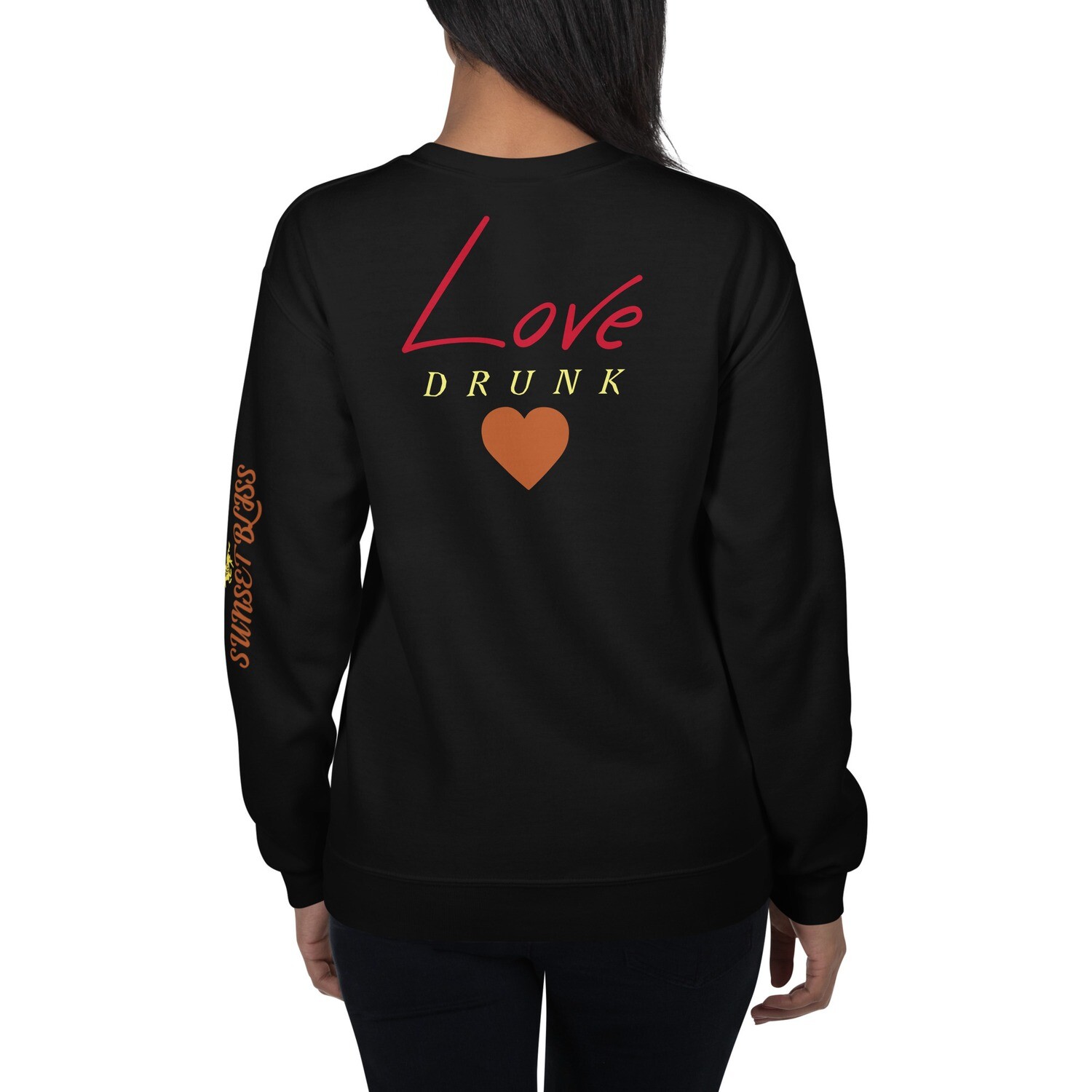 LOVE FLAME-Unisex Sweatshirt, Color: Black, Size: S