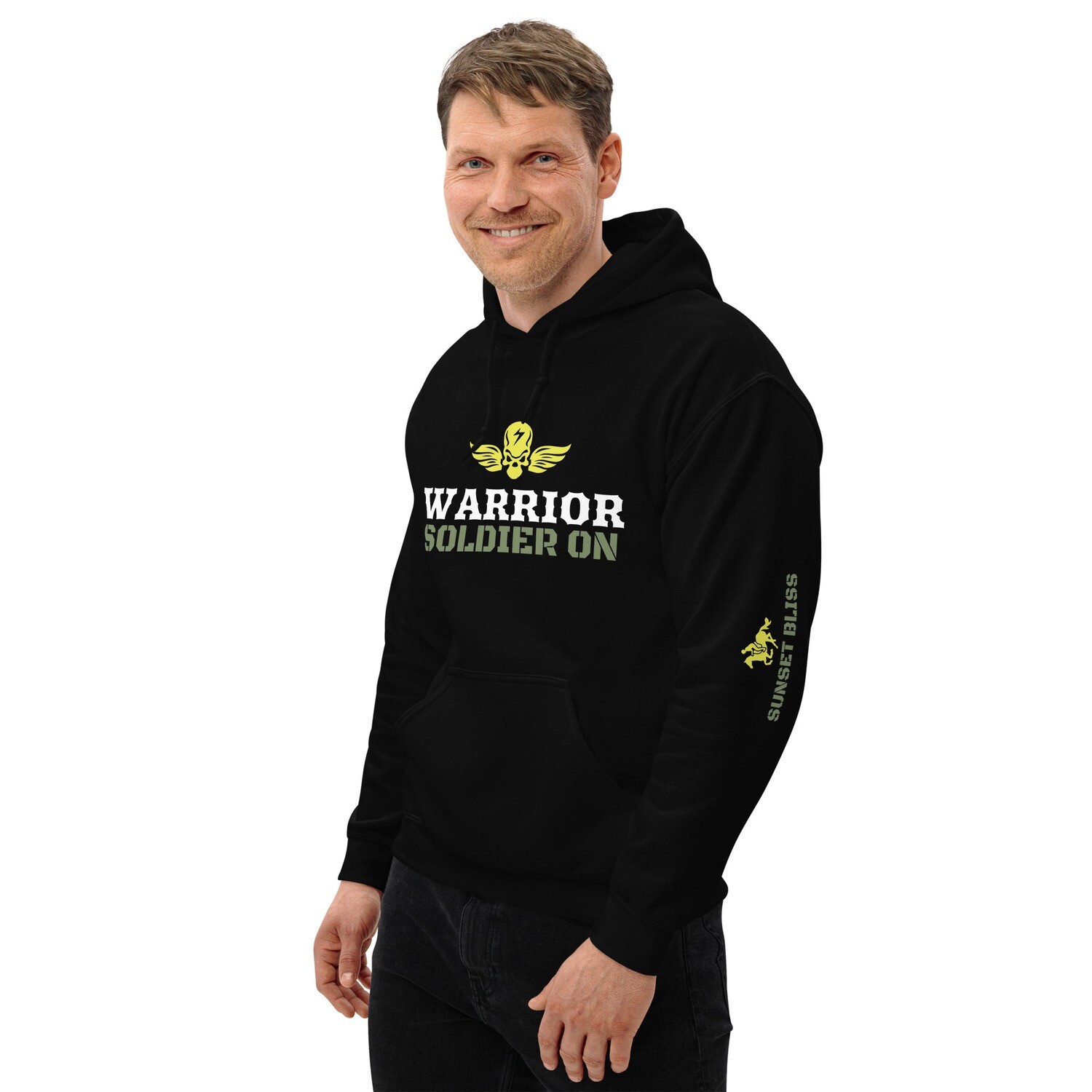 SOLDIER ON-Unisex Hoodie, Color: Black, Size: S