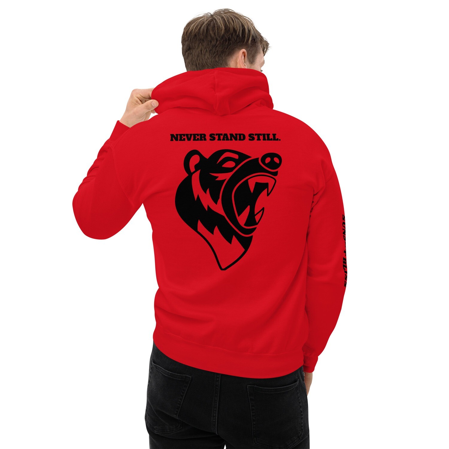 NEVER STAND STILL-Unisex Hoodie, Color: Red, Size: S