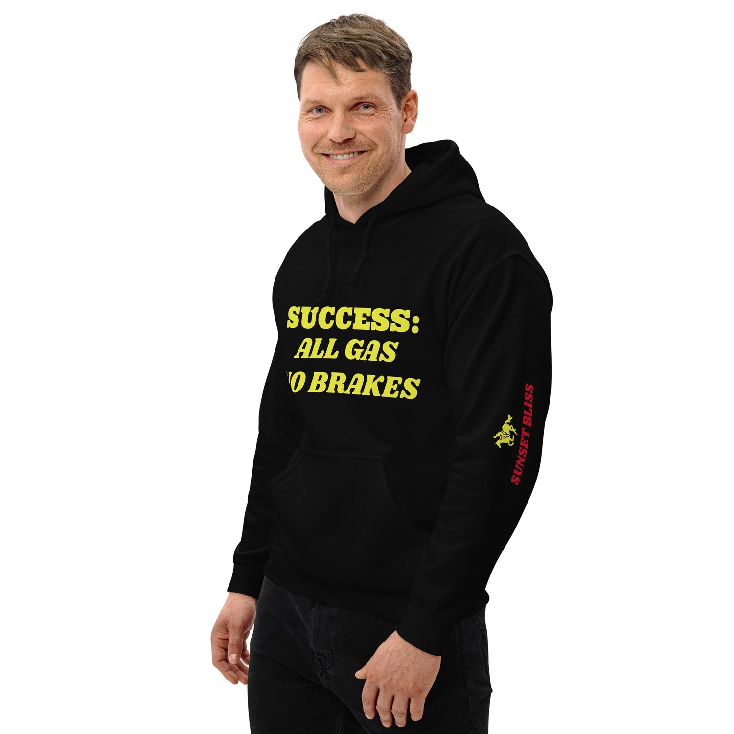 NO BRAKES-Unisex Hoodie, Color: Black, Size: S