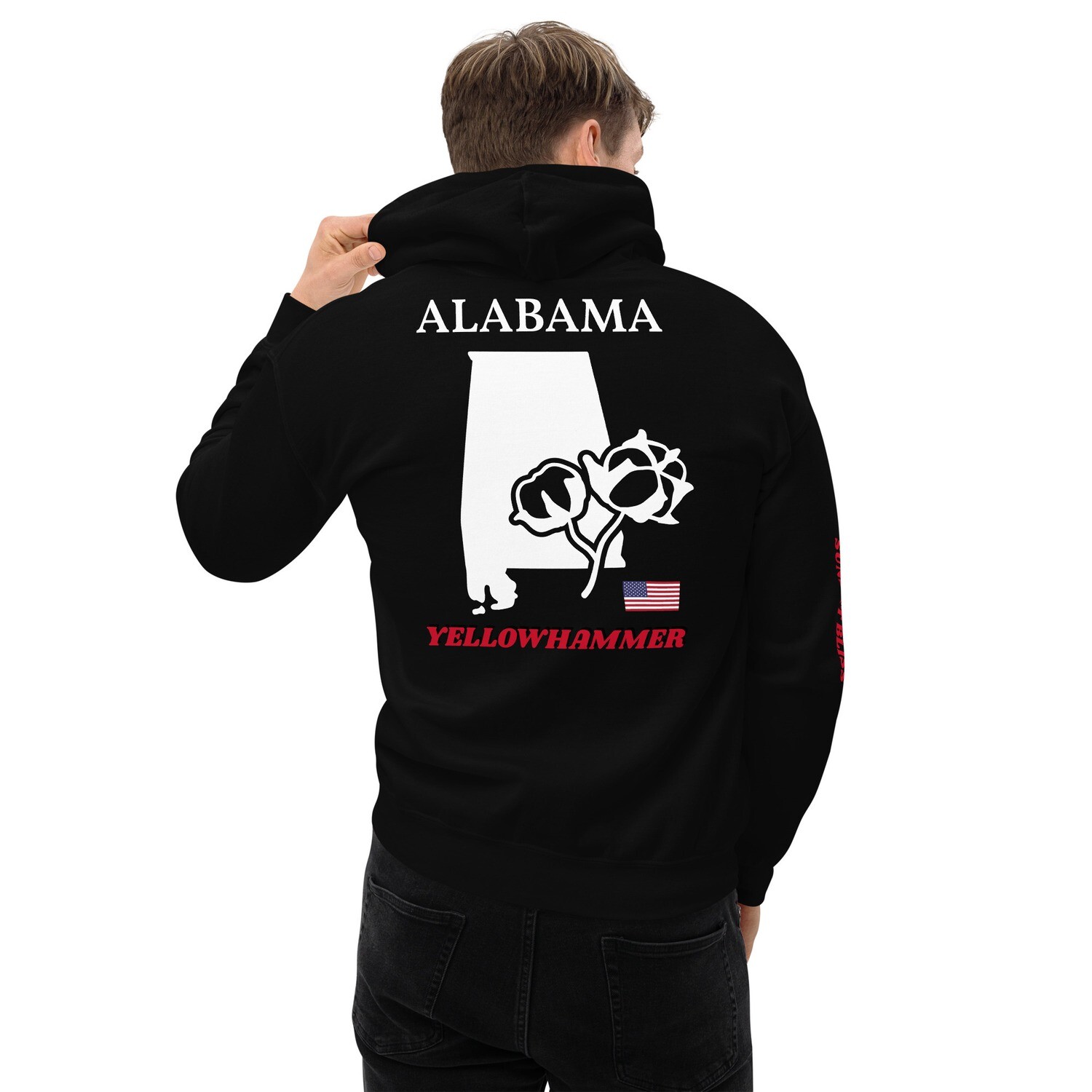 ALABAMA-Unisex Hoodie, Color: Black, Size: S